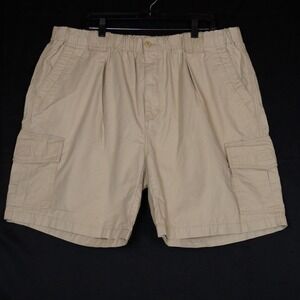 Tommy‎ Bahama Cargo Shorts Mens XXL Tan Khaki Pleated Relaxed Fit Cotton